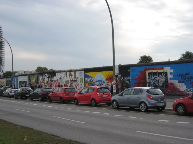 Our first glimpse of the Berlin Wall, East Side Gallery