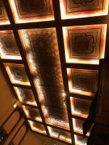 The ceiling in the hotel lobby